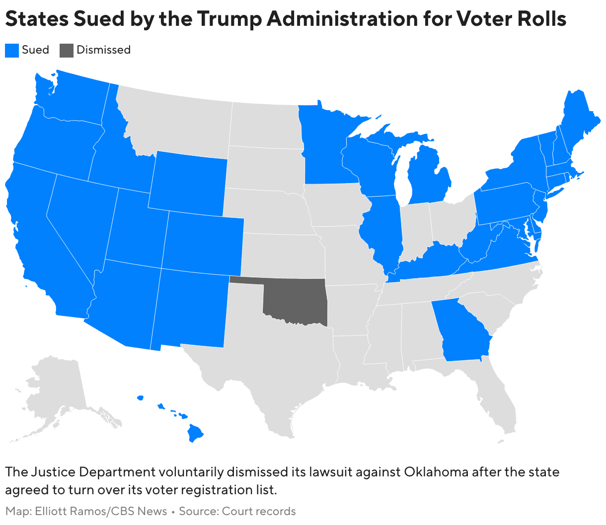 Trump administration files 31 lawsuits for state voter data access, status updates provided Trump administration files 31 lawsuits for state voter data access, status updates provided