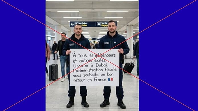 French border guards display tax reminder signs at airport arrivals French border guards display tax reminder signs at airport arrivals