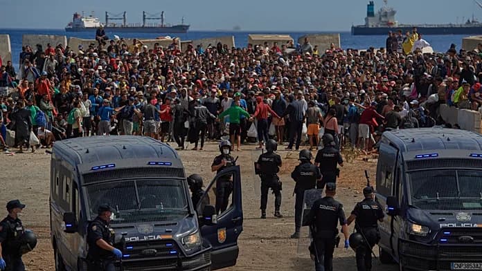Clashes erupt in Ceuta as protests against migrant influx escalate Clashes erupt in Ceuta as protests against migrant influx escalate