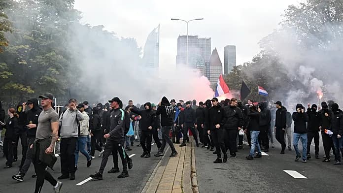Dutch police clash with far-right protesters in The Hague rally Dutch police clash with far-right protesters in The Hague rally