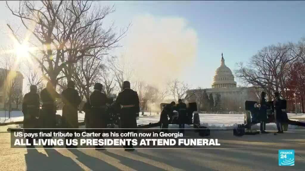 All five living US presidents attend Jimmy Carter's funeral in Georgia