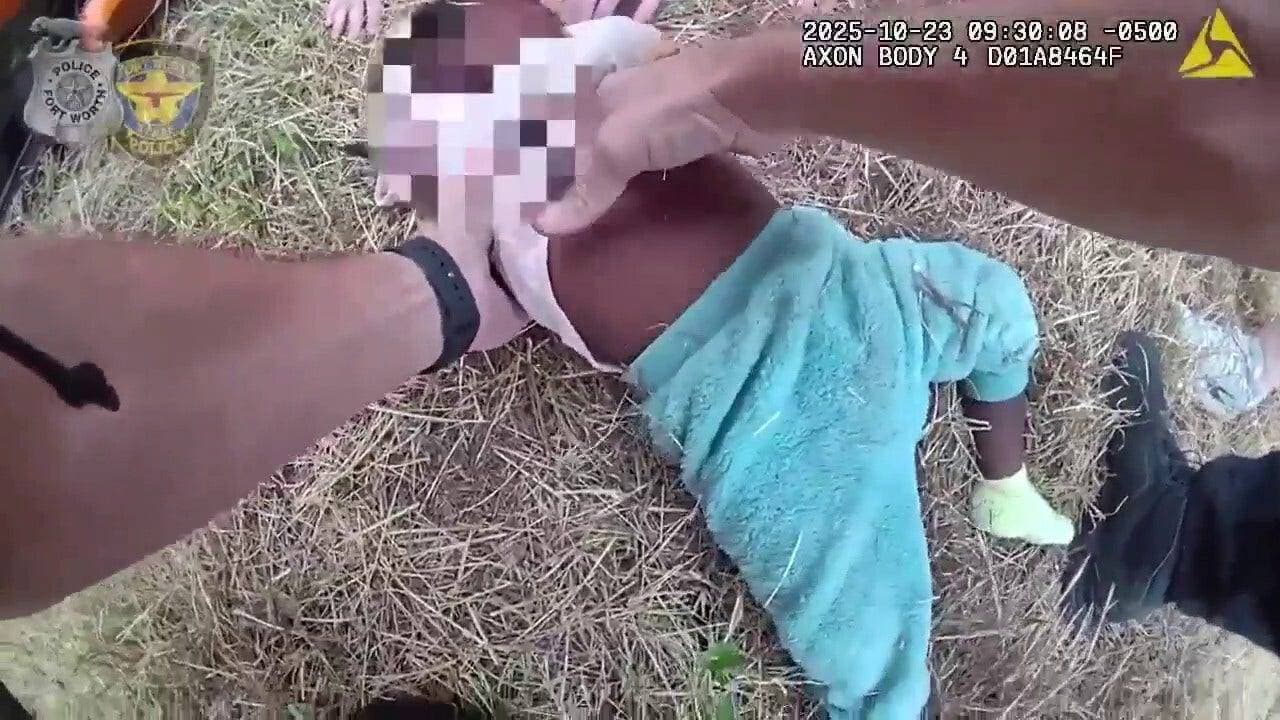 Fort Worth police officers lift overturned car to rescue pinned infant
