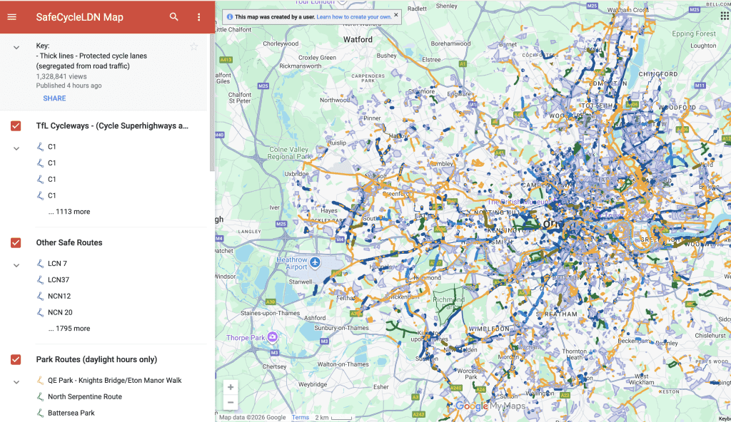 How a safe cycling map for London was created by one man, NOT THE TFL