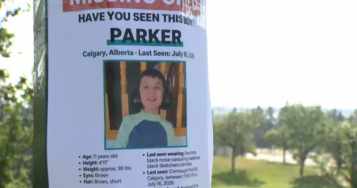Search for missing 11-year-old Parker continues in Calgary after Amber Alert expires