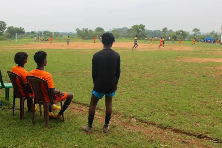 Indian village hosts football tournament with traditional goat prizes Indian village hosts football tournament with traditional goat prizes