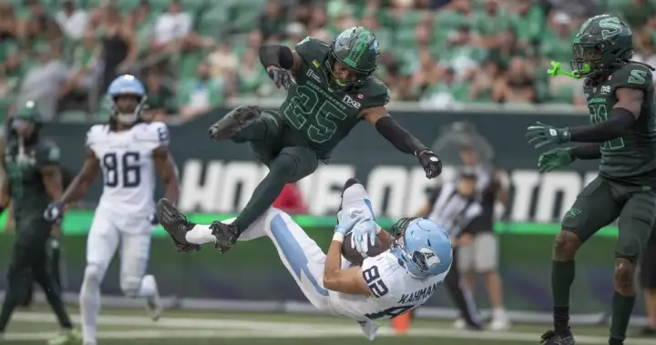 Riders defeat Argonauts 28-24, halting Toronto's winning streak Riders defeat Argonauts 28-24, halting Toronto's winning streak