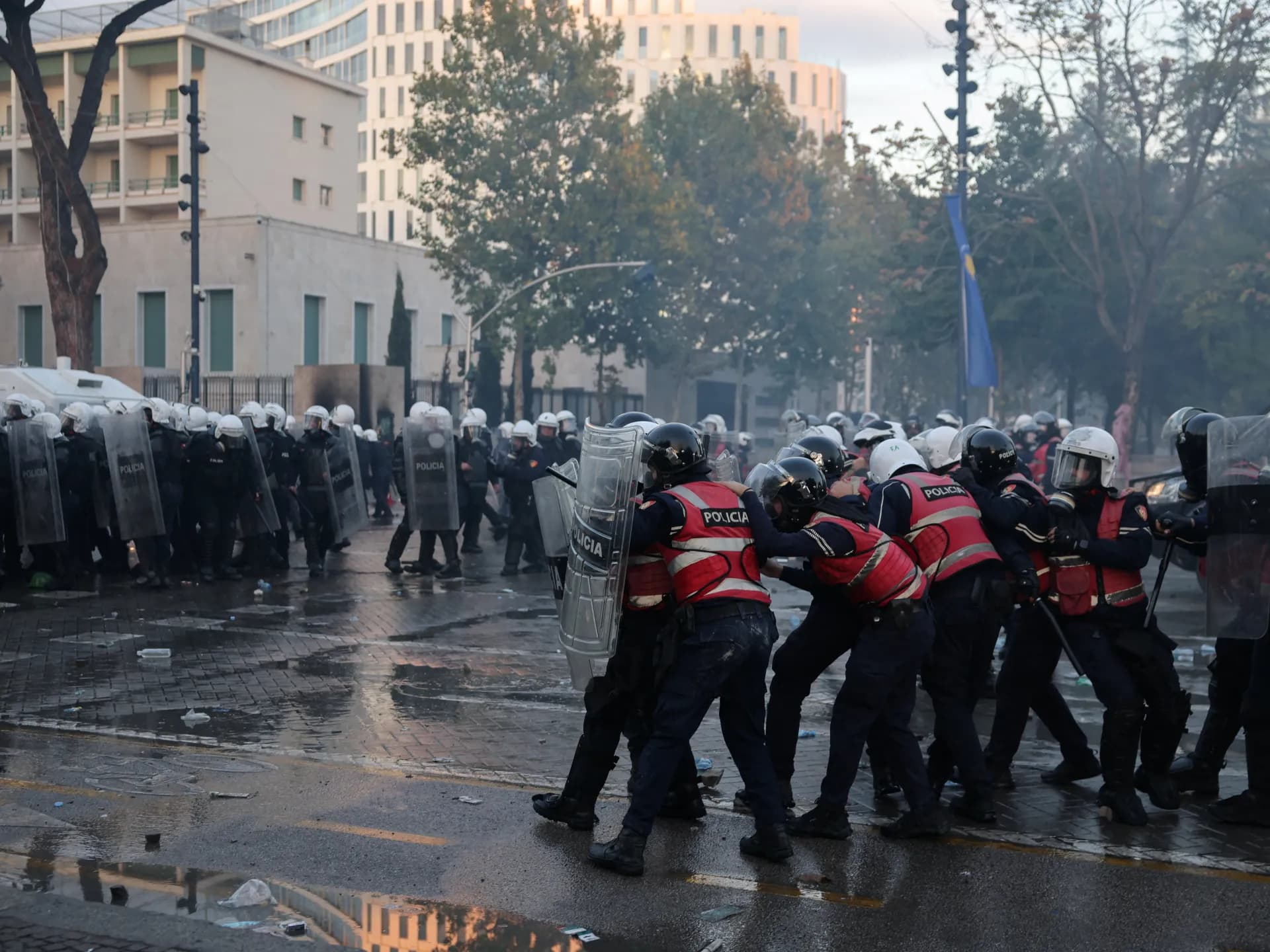 Albanian police use rubber bullets as protests against Prime Minister Rama escalate Albanian police use rubber bullets as protests against Prime Minister Rama escalate